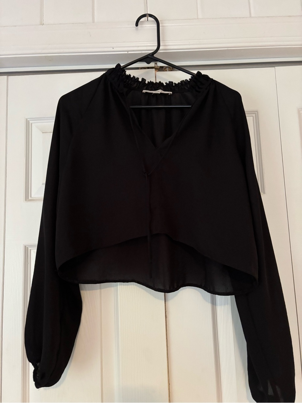 LOFT Sheer Long Sleeve Blouse M
